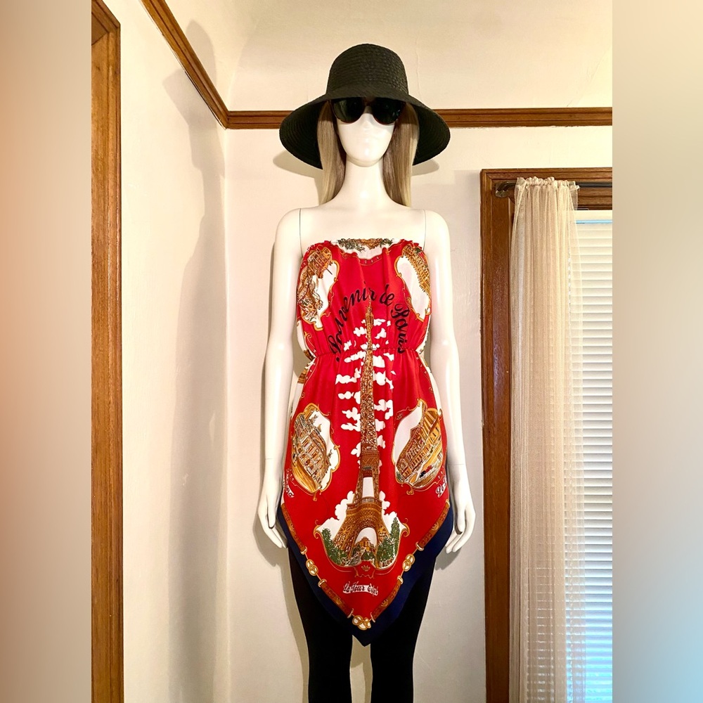 VINTAGE Scarf Shirt - Sz Sm